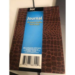 New Jot HardCover Journal Notebook Bound 60 pg 5 x 7” Red Snakeskin Pattern